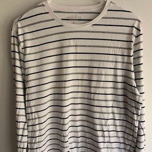 J Crew Long Sleeve White Striped T Shirt